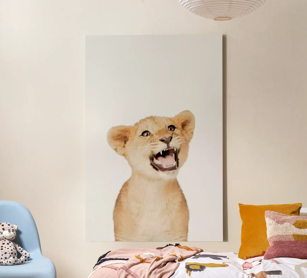 Lion Cub tela con Cornice a cassetta da Paws & Claws