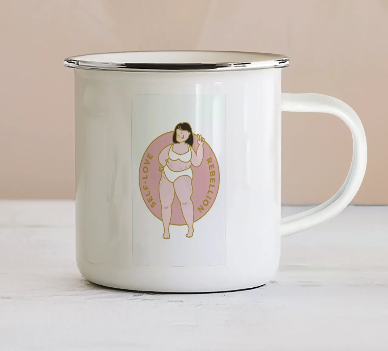 Self Love tazza in smalto da Geborgen Wachsen x JUNIQE
