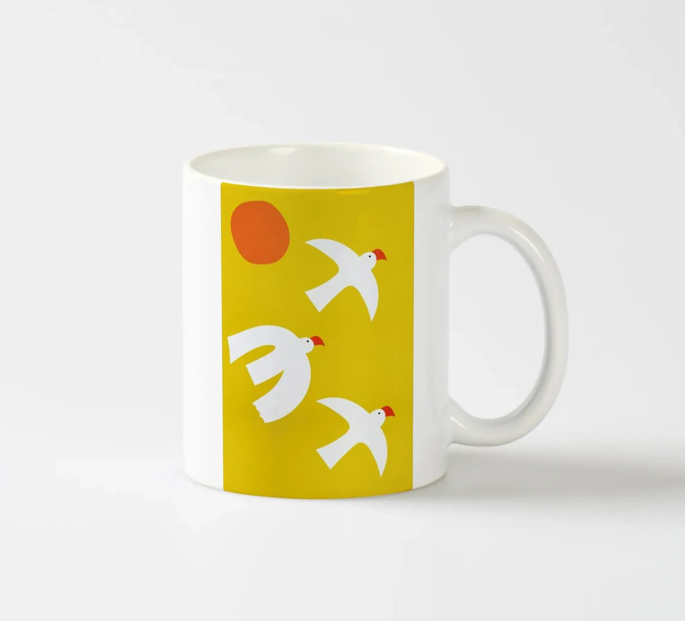 Flying Doves ceramic mug by Little Flourishes