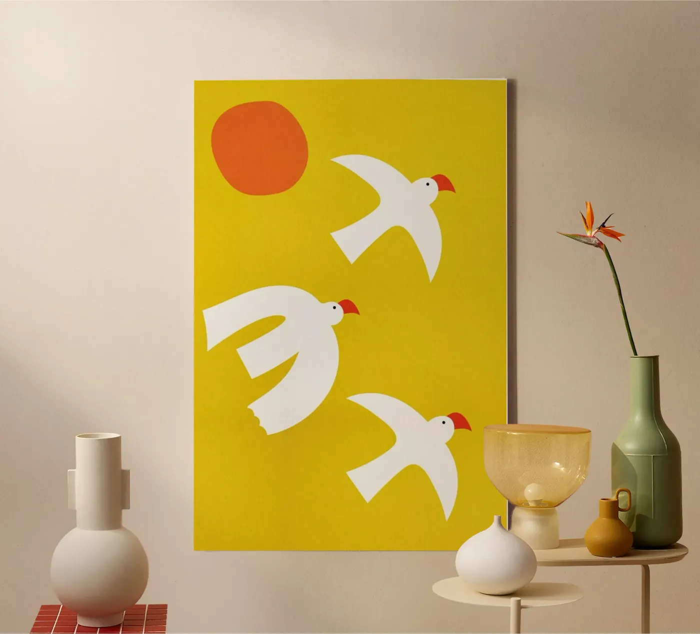 Flying Doves canvas by Little Flourishes