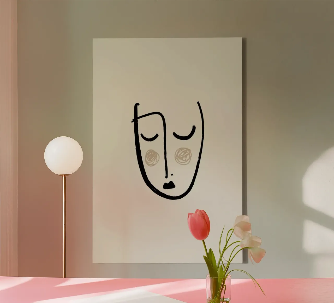 Blush canvas van Pure