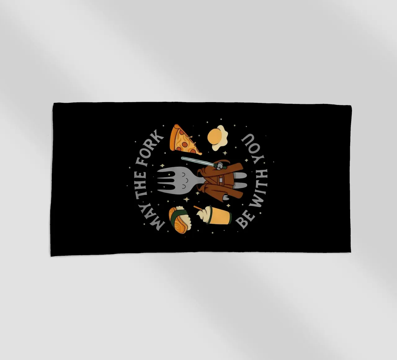 May the Fork be with you beach towel by Loobs