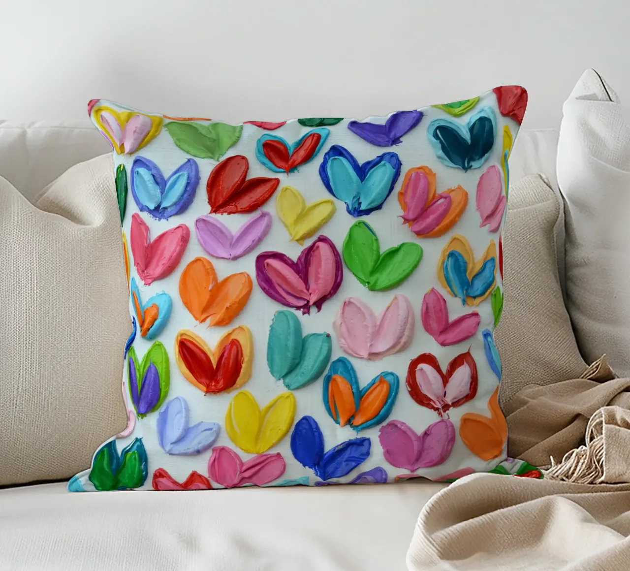 Polka Daub Heart Confetti cuscino da annmariecoolick