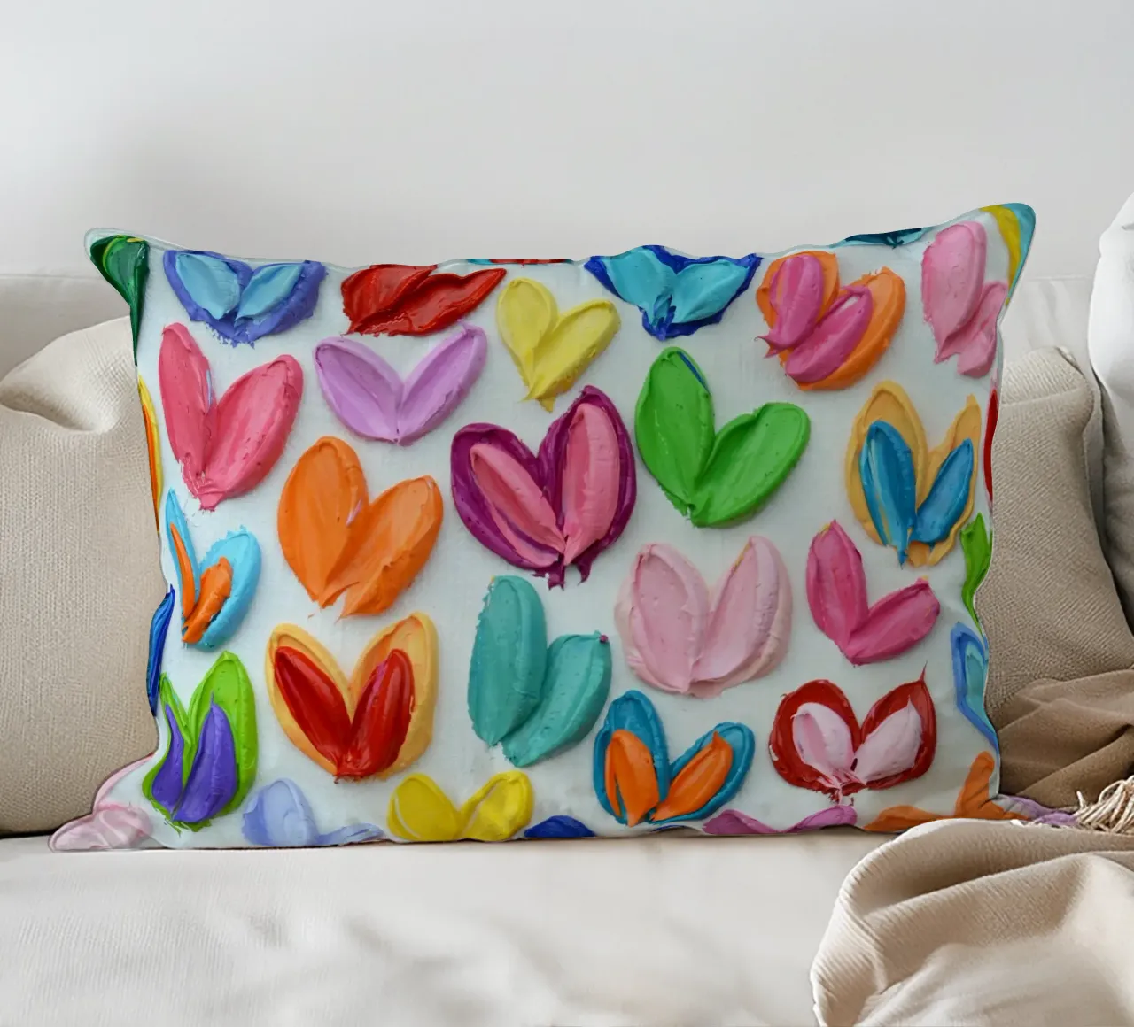 Polka Daub Heart Confetti cuscino da annmariecoolick