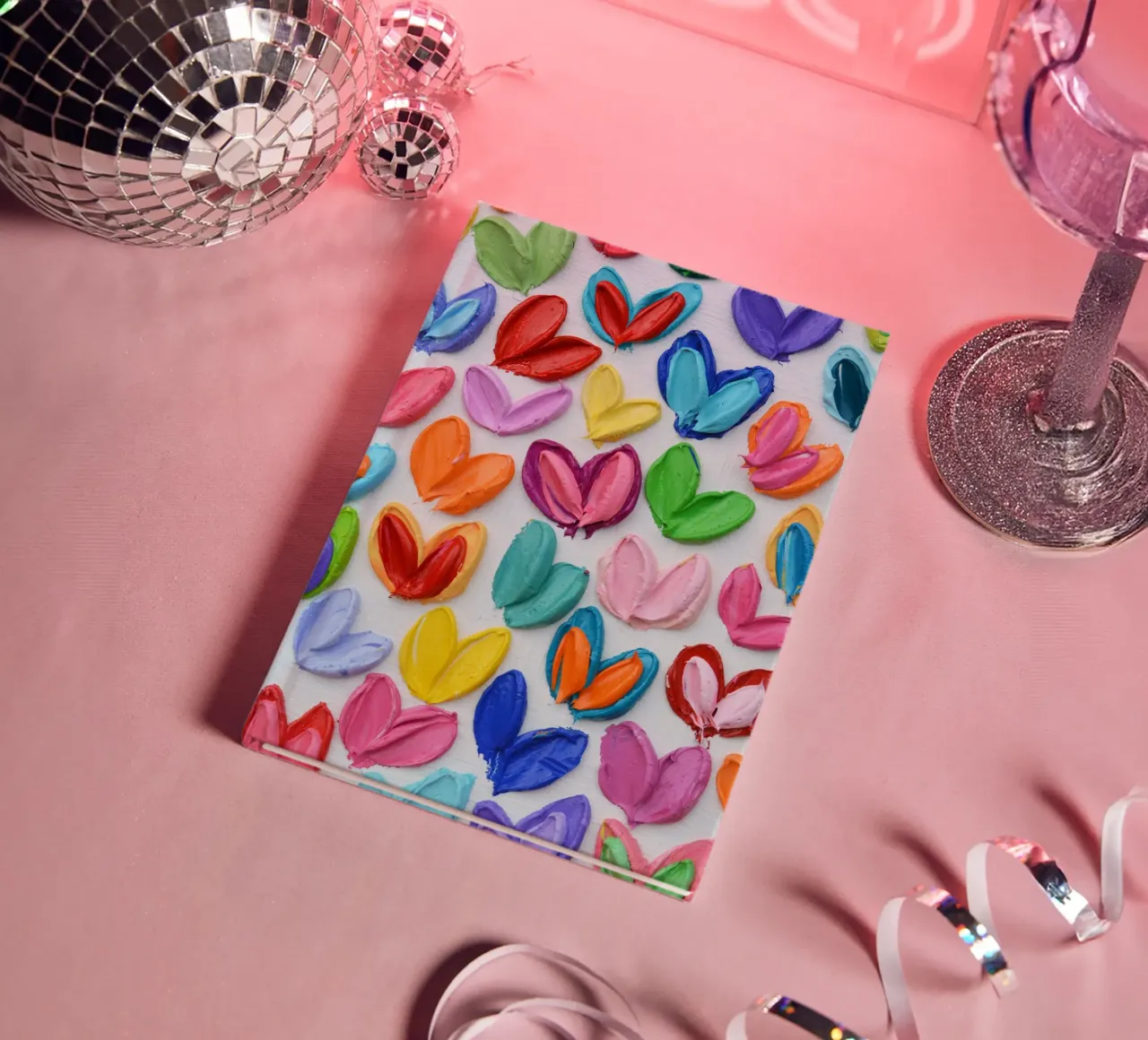 Polka Daub Heart Confetti notebook by annmariecoolick