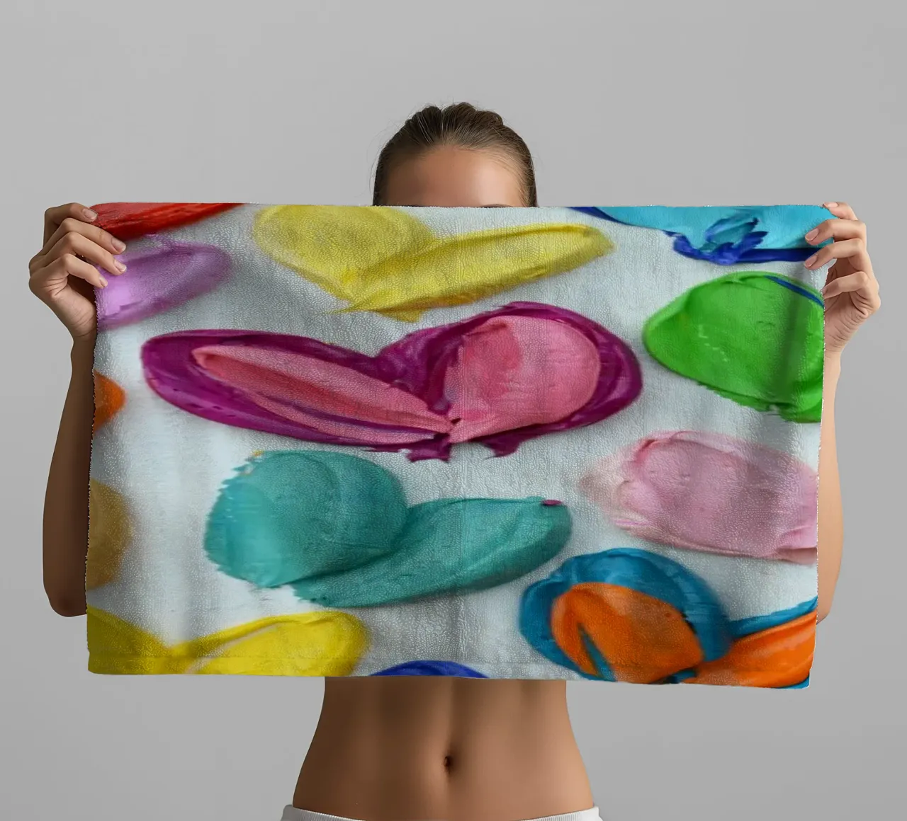 Polka Daub Heart Confetti towel by annmariecoolick