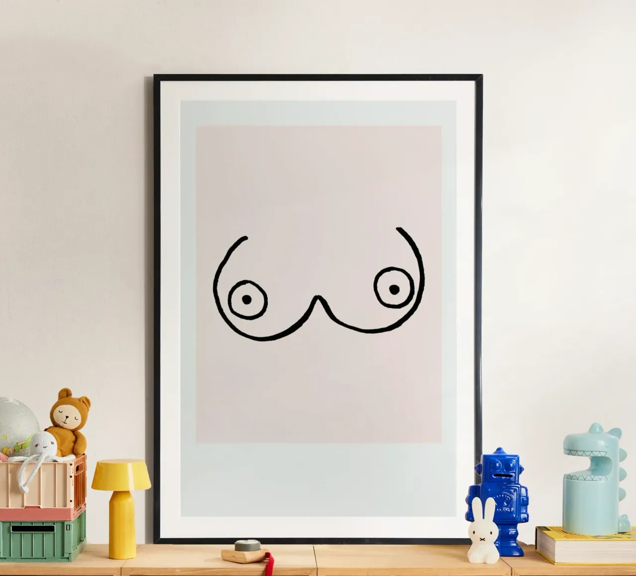 Busenfreunde No. 4 poster con telaio in legno da typealive