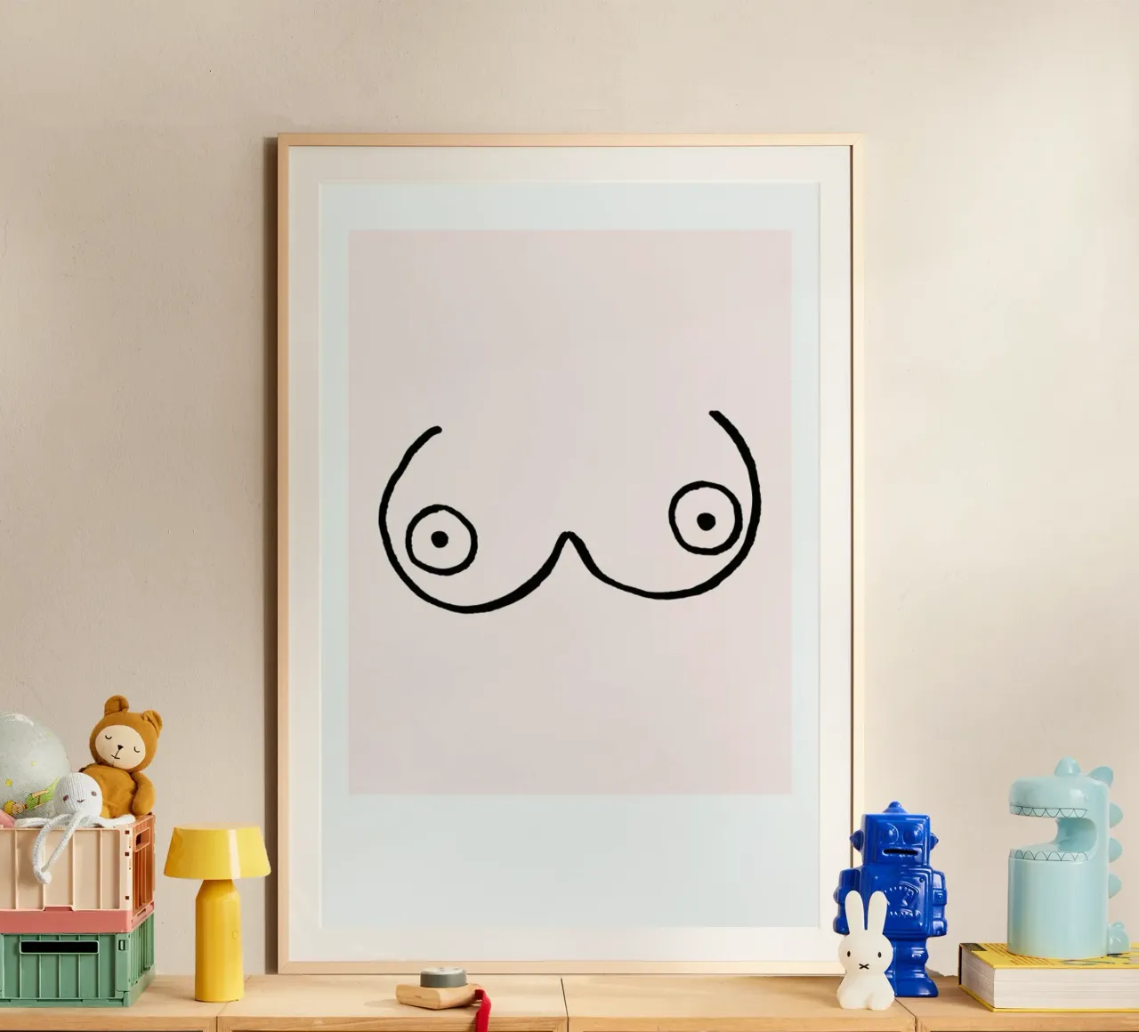 Busenfreunde No. 4 poster con telaio in legno da typealive
