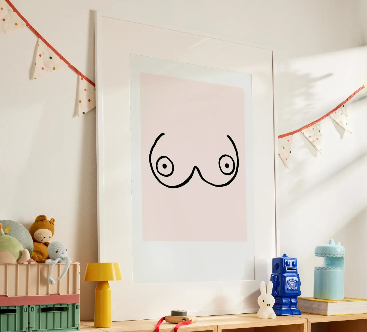 Busenfreunde No. 4 poster con telaio in legno da typealive