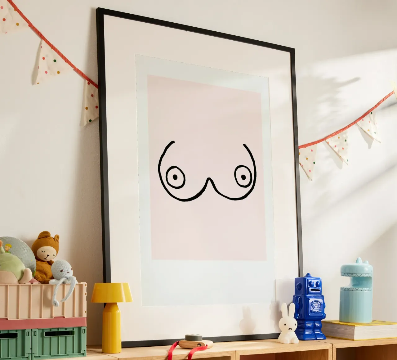 Busenfreunde No. 4 poster con telaio in legno da typealive