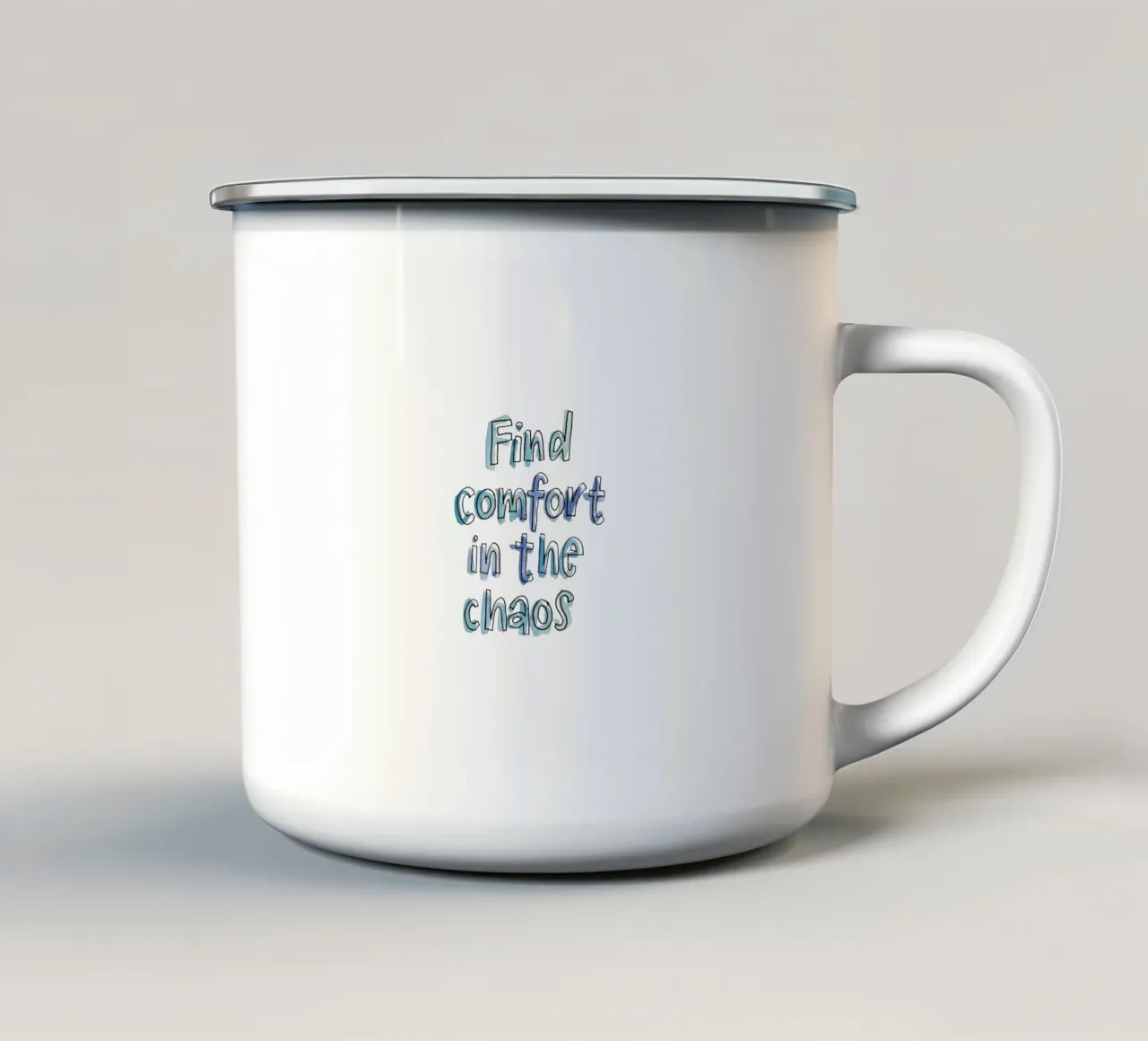 Comfort Chaos tazza in smalto da Brushmeetspaper