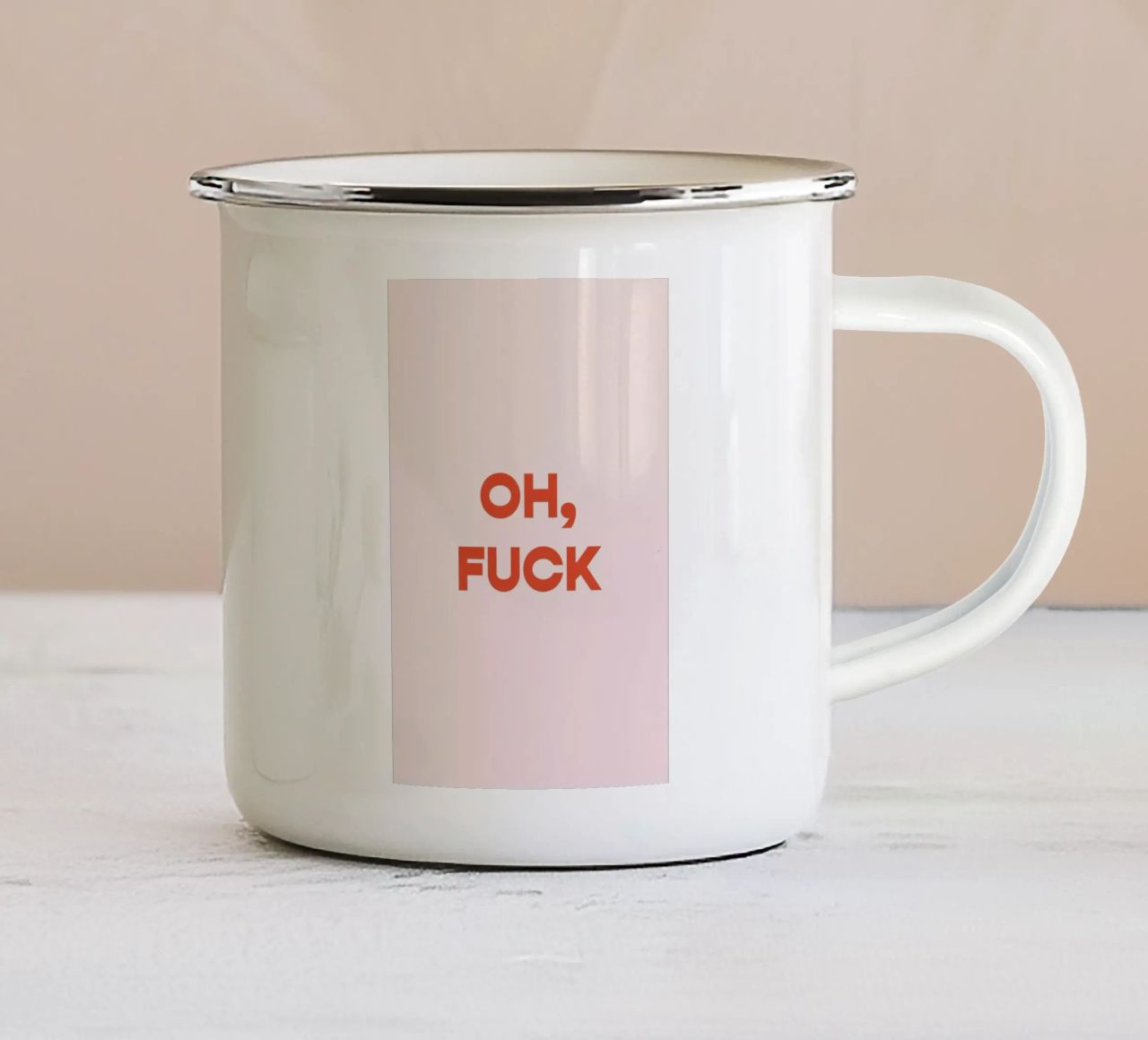 Oh, F*ck tazza in smalto da vonkopfbisfuss x JUNIQE