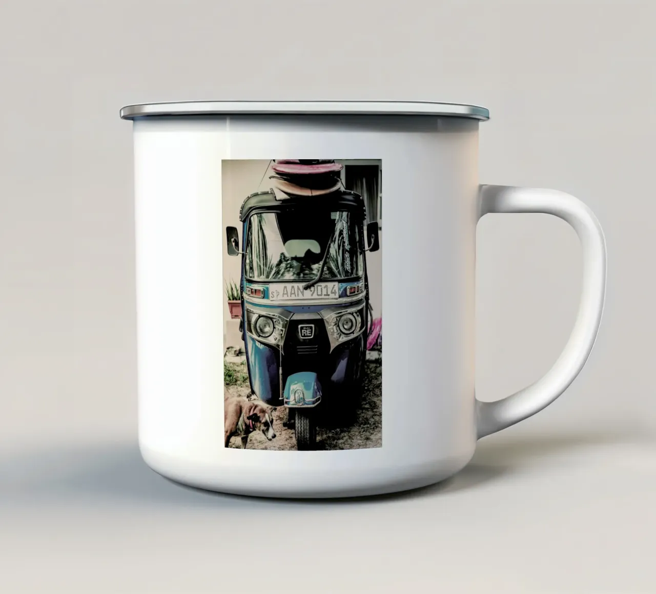 Self Drive tazza in smalto da Shot By Clint