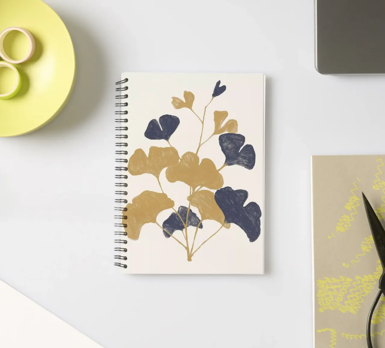 Golden Gingko spiral notebook by Florent Bodart