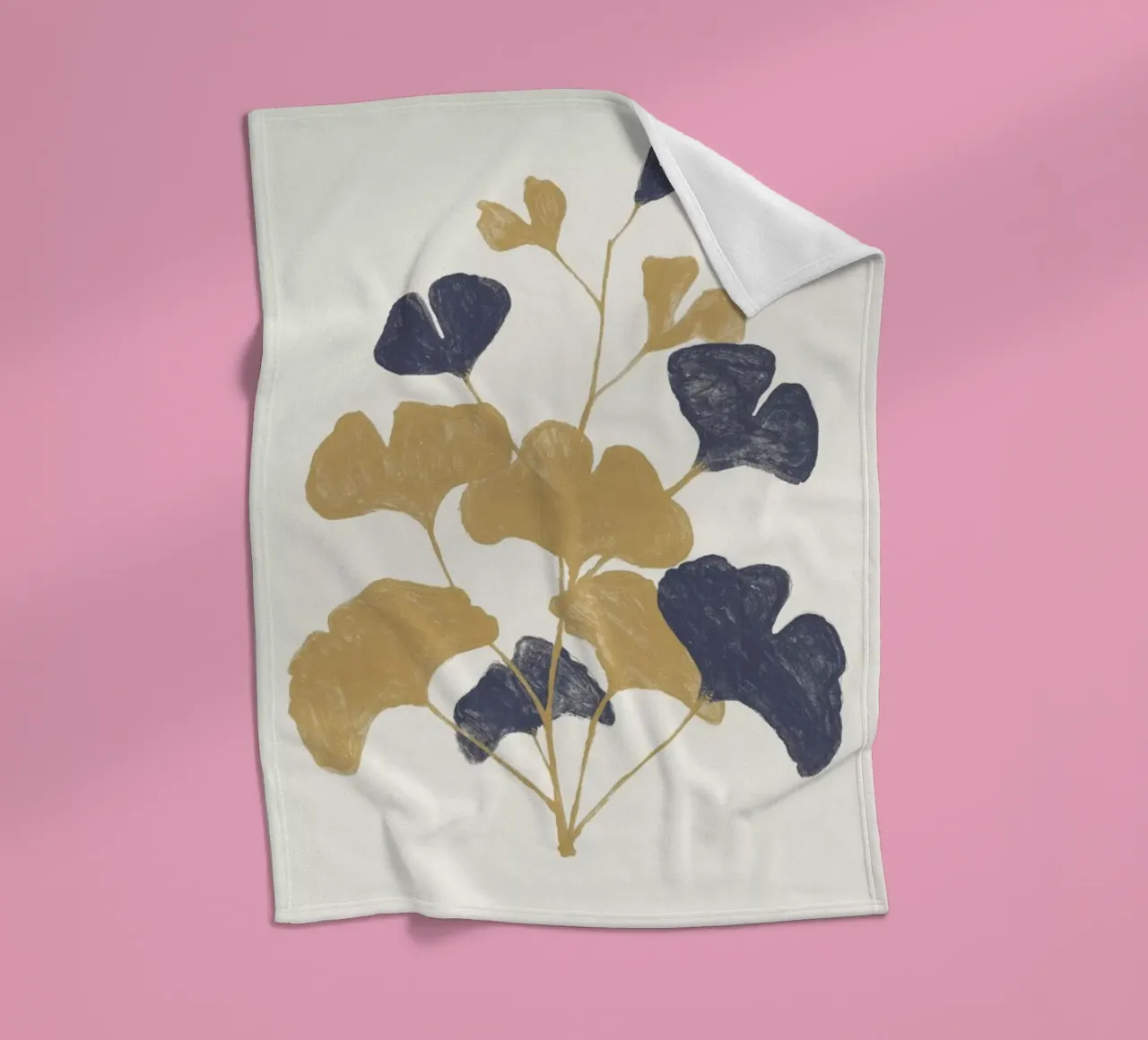 Golden Gingko fleece blanket by Florent Bodart