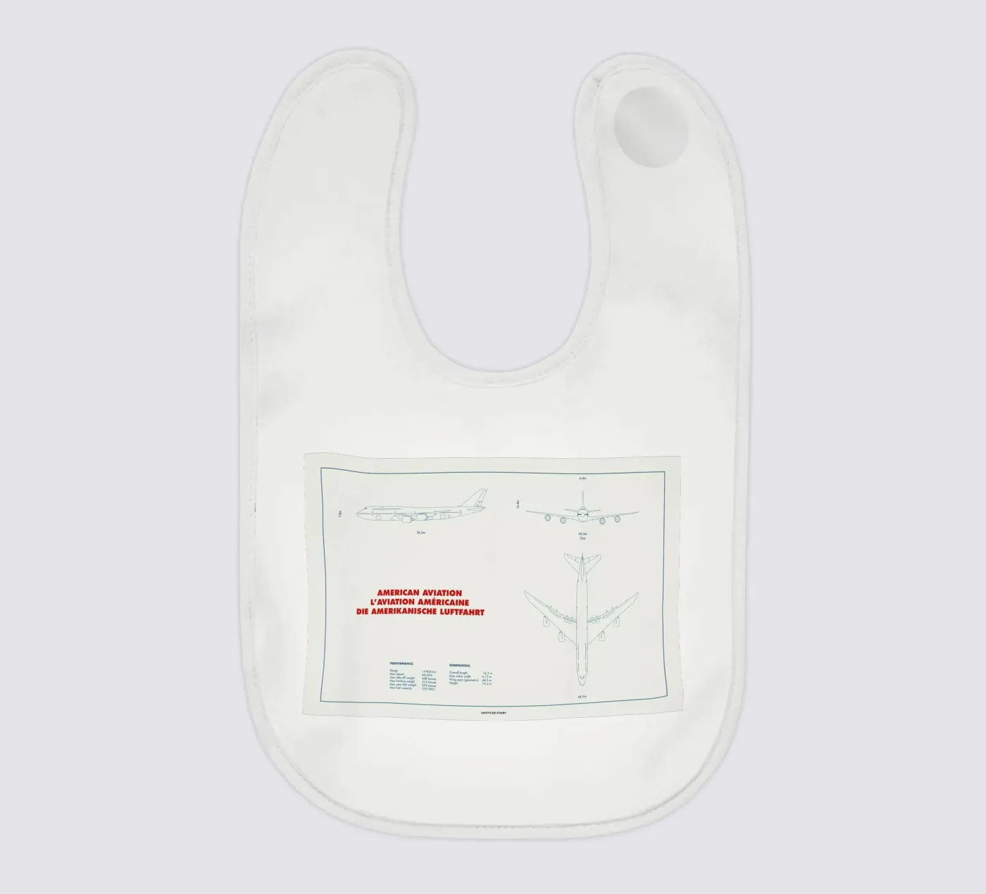 Technical Drawing 747 baby slabbetje van Marc Schulthess