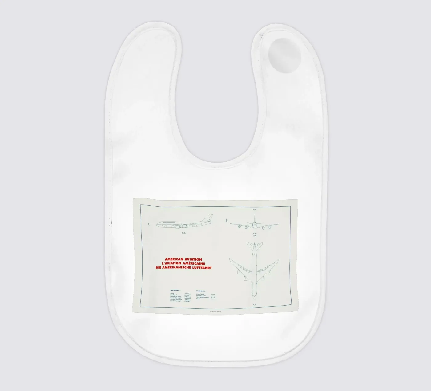 Technical Drawing 747 baby slabbetje van Marc Schulthess