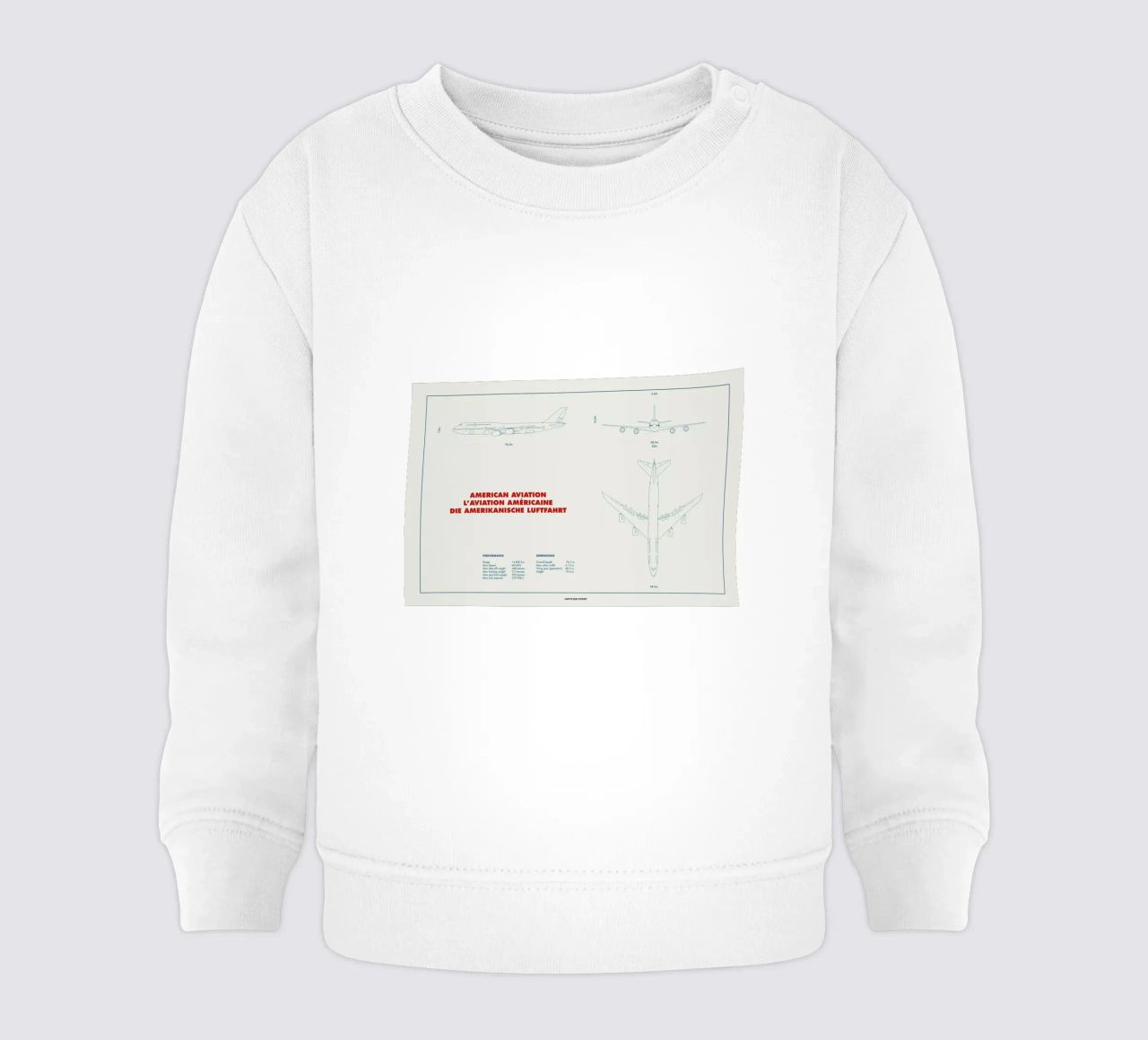 Technical Drawing 747 felpa neonato da Marc Schulthess