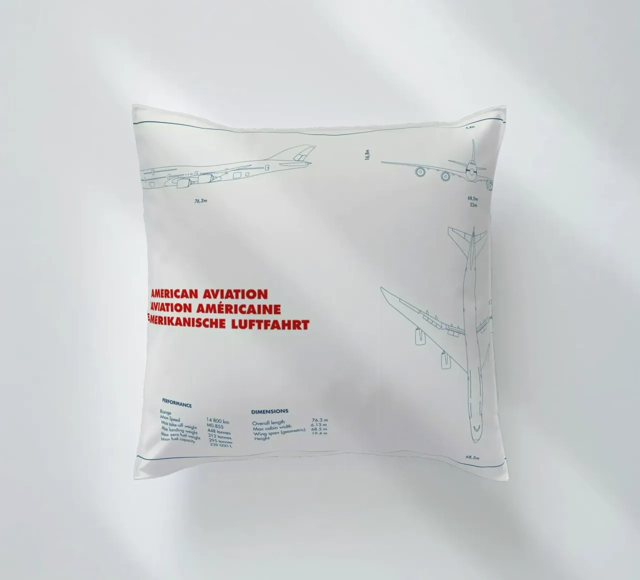 Technical Drawing 747 cuscino da Marc Schulthess