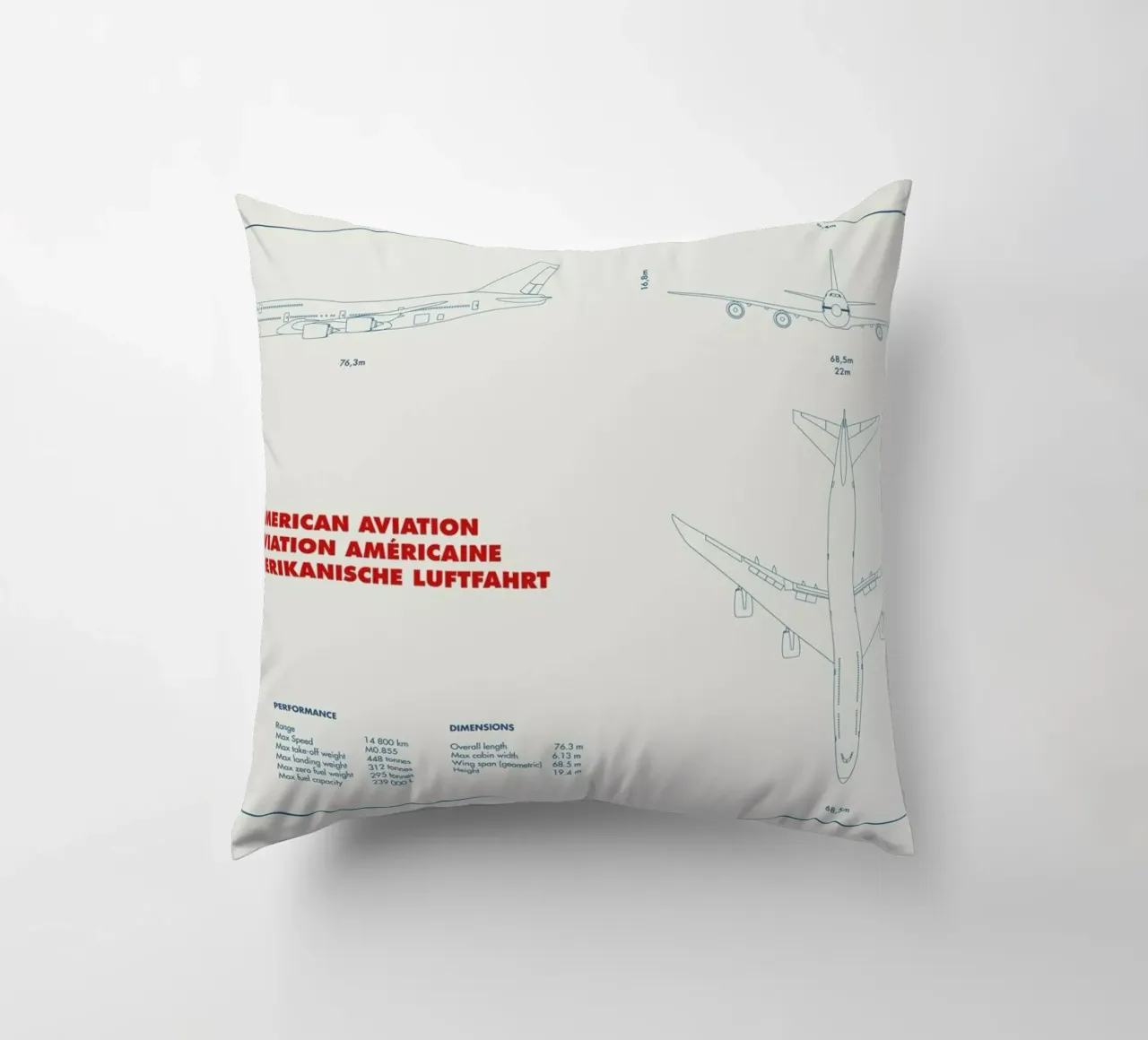 Technical Drawing 747 cuscino da Marc Schulthess