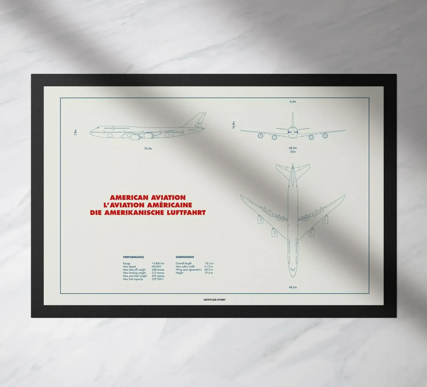 Technical Drawing 747 Fußmatte von Marc Schulthess