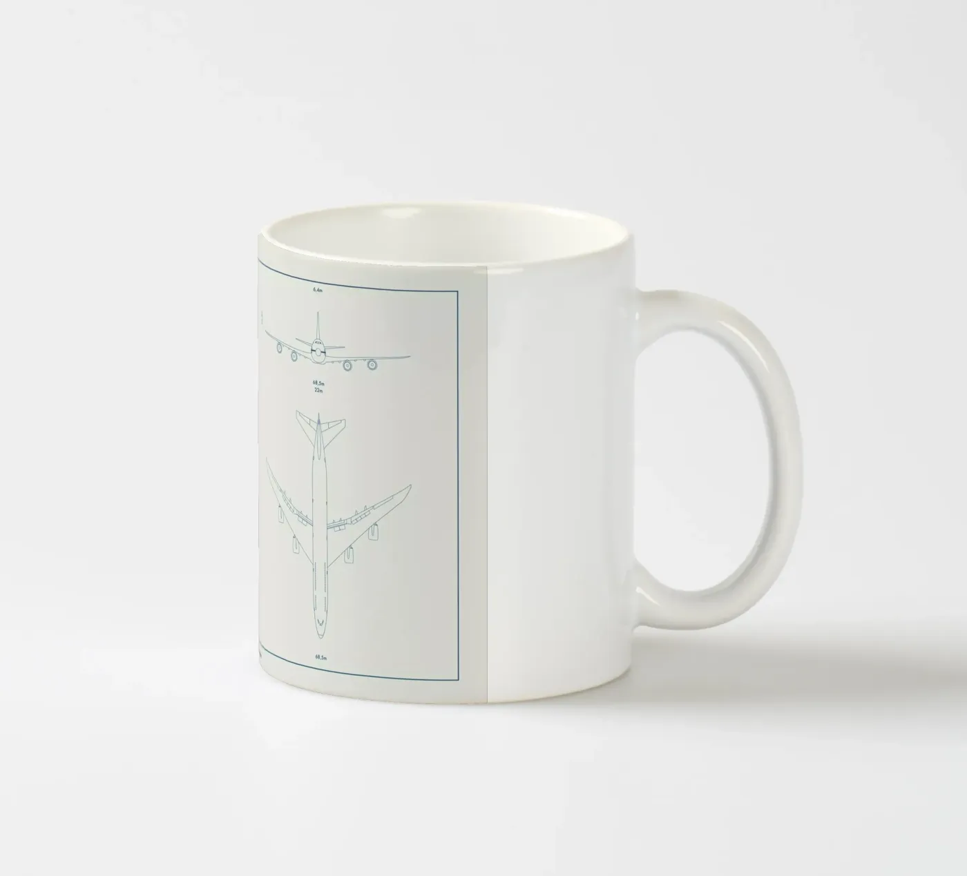 Technical Drawing 747 ceramic mug by Marc Schulthess