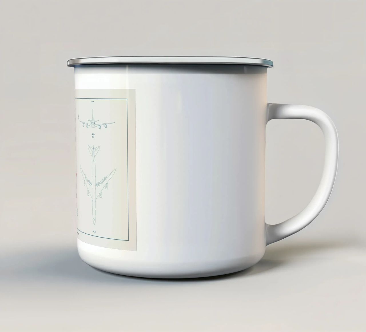 Technical Drawing 747 tazza in smalto da Marc Schulthess