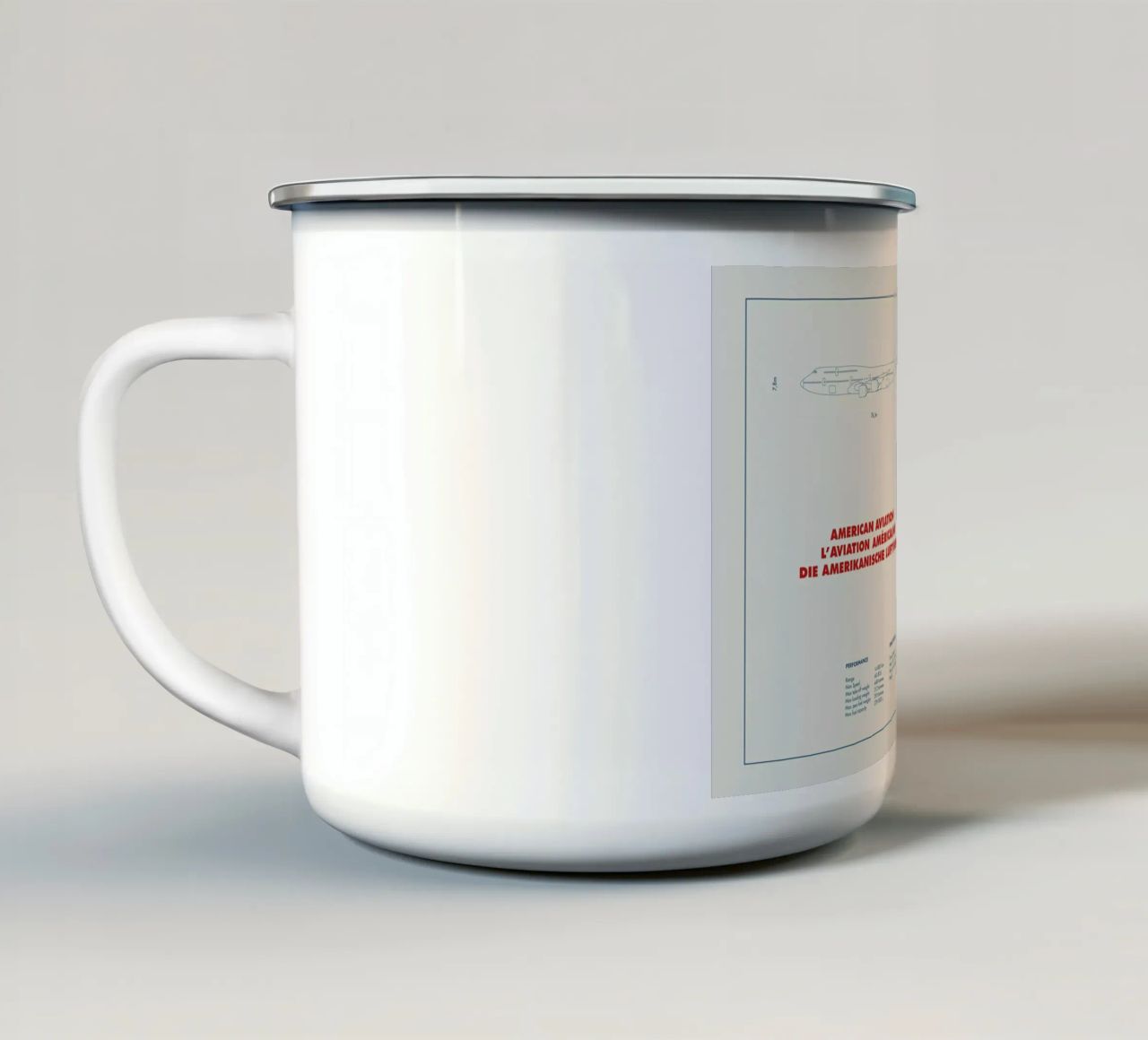 Technical Drawing 747 tazza in smalto da Marc Schulthess