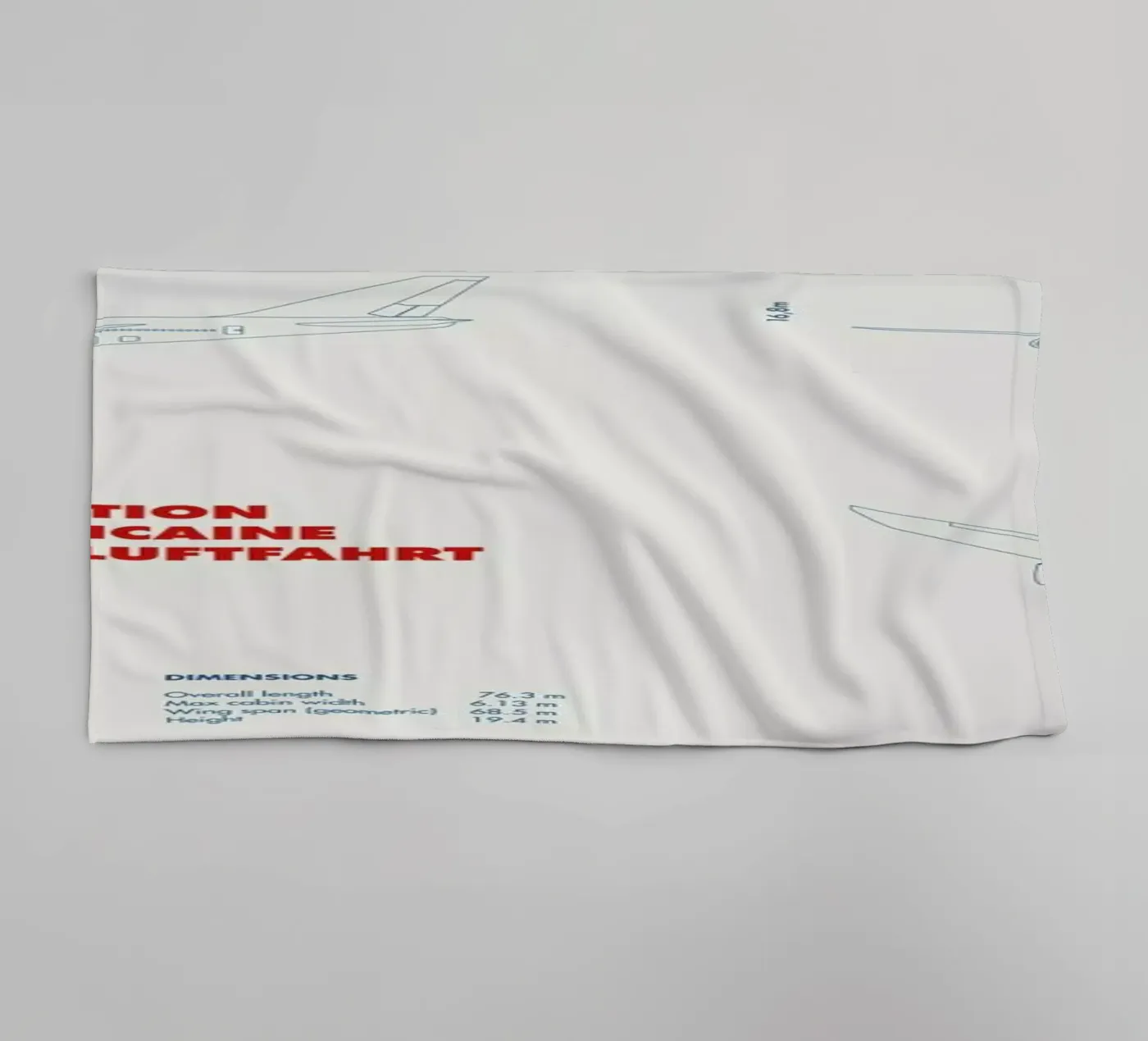 Technical Drawing 747 badhanddoek van Marc Schulthess
