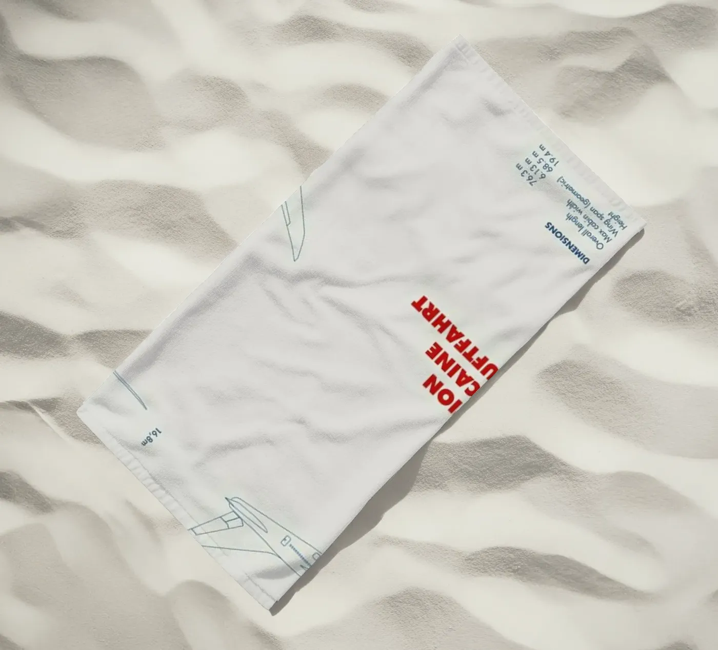 Technical Drawing 747 beach towel by Marc Schulthess