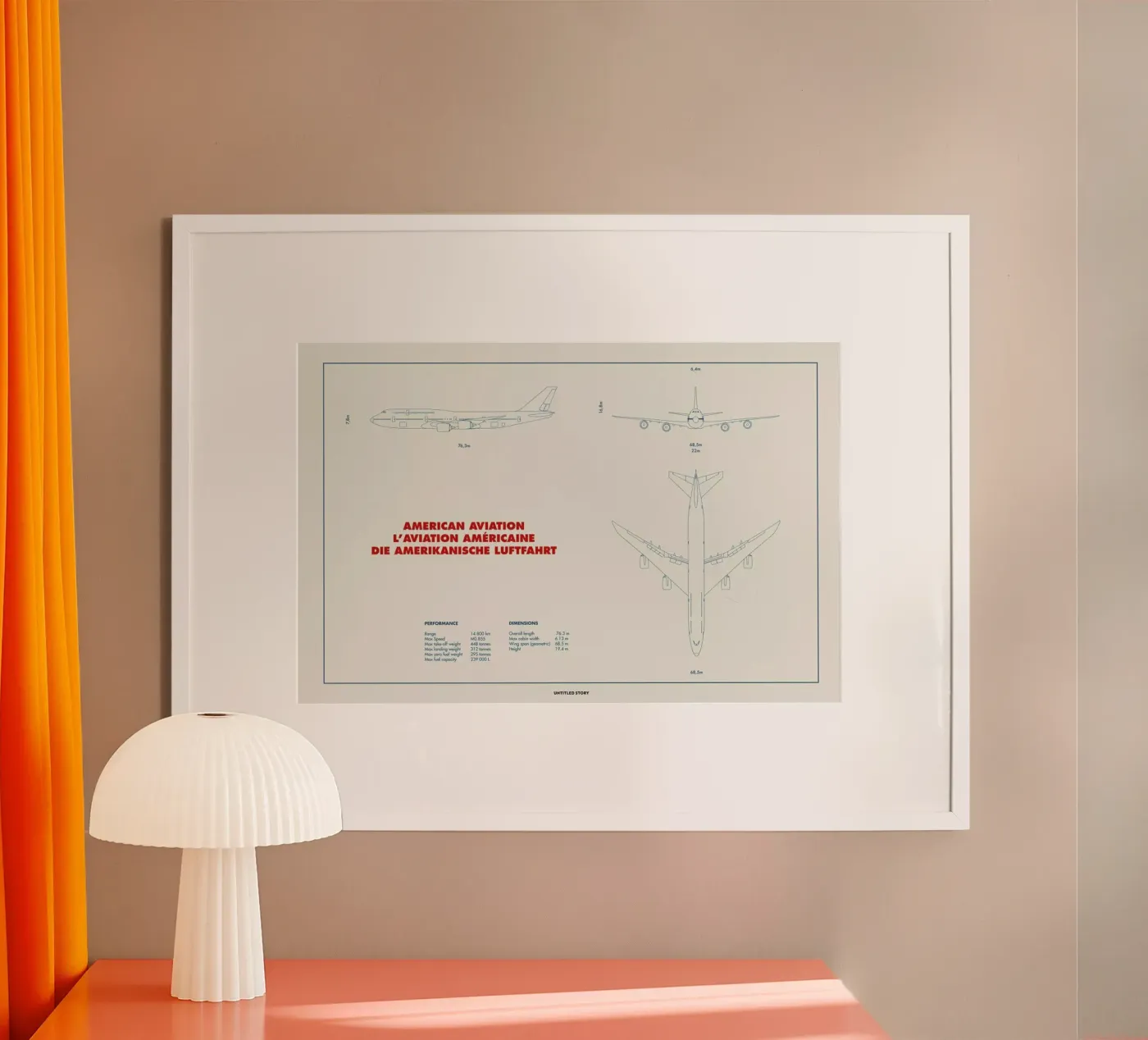 Technical Drawing 747 Poster von Marc Schulthess