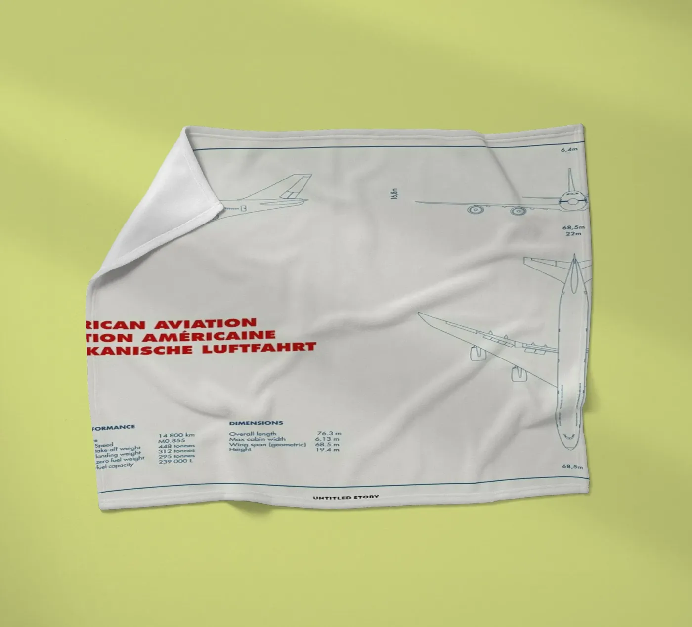 Technical Drawing 747 Fleecedecke von Marc Schulthess