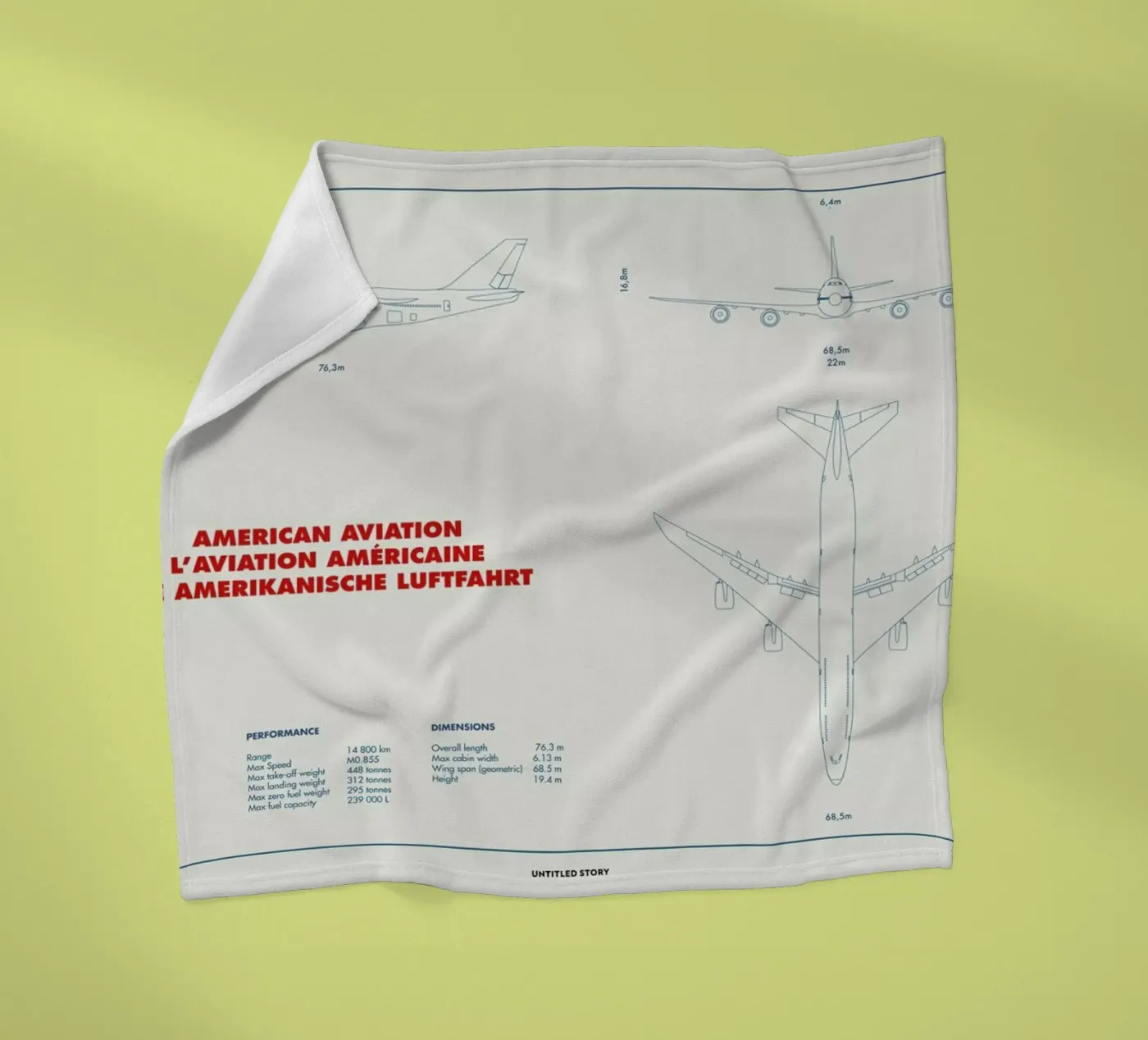 Technical Drawing 747 Fleecedecke von Marc Schulthess
