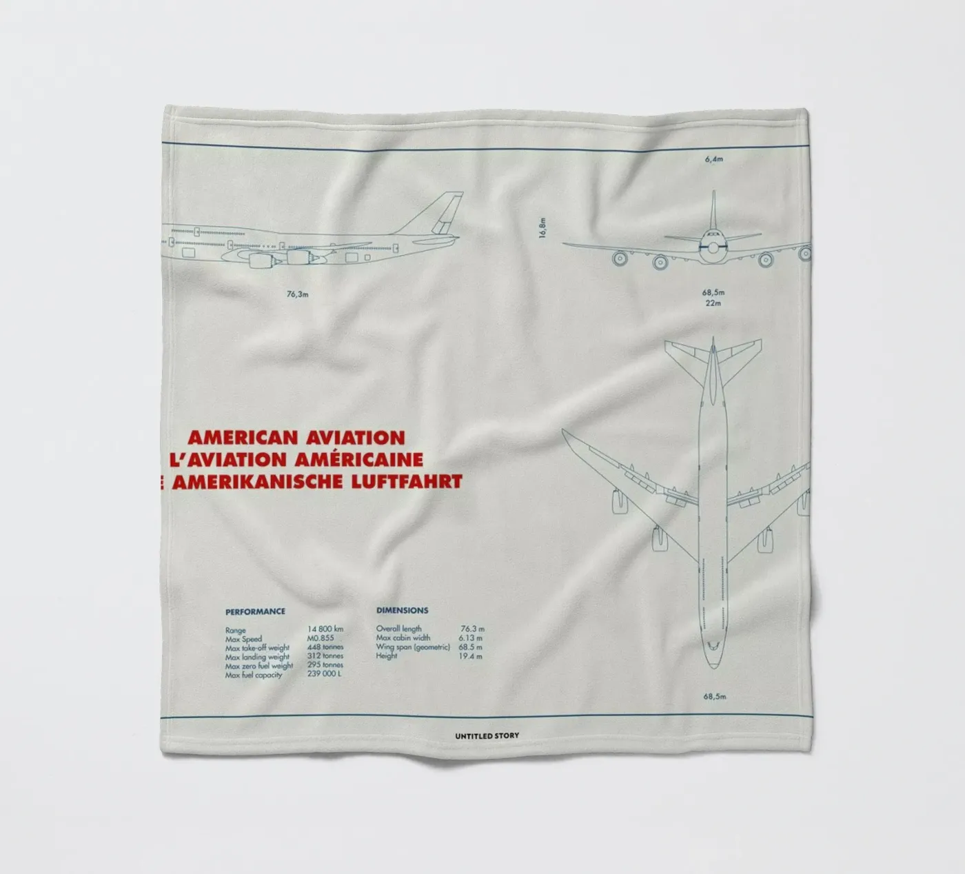 Technical Drawing 747 Fleecedecke von Marc Schulthess