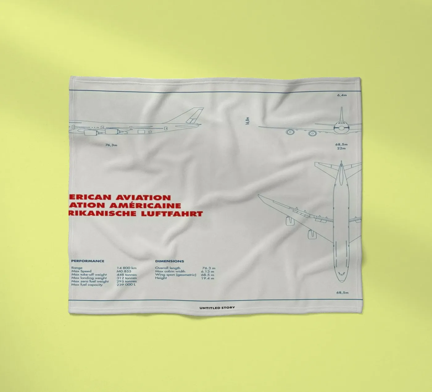 Technical Drawing 747 Fleecedecke von Marc Schulthess