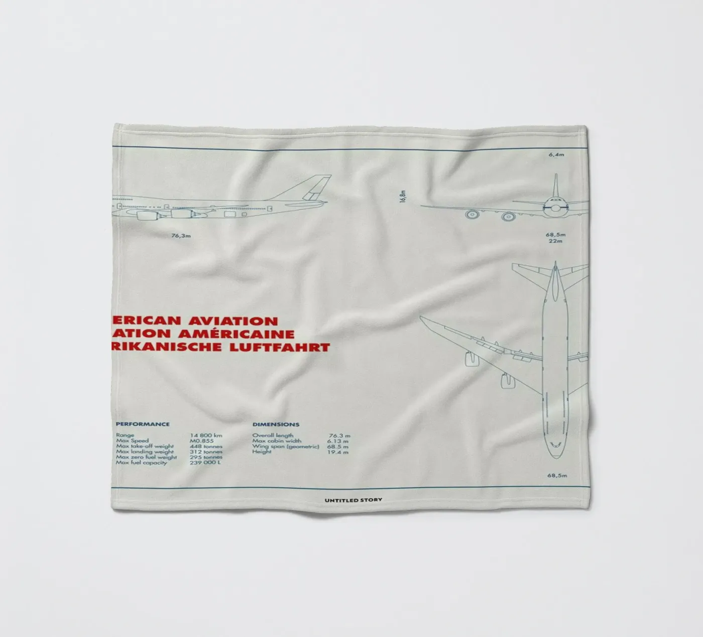 Technical Drawing 747 Fleecedecke von Marc Schulthess