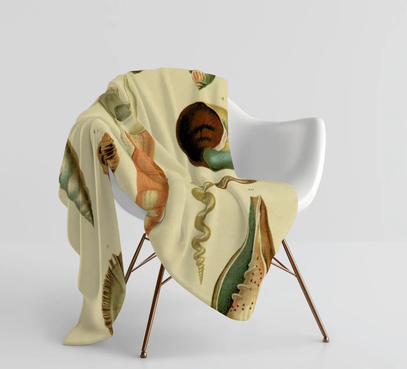 Mollusc Shells fleece blanket by Flora & Fauna