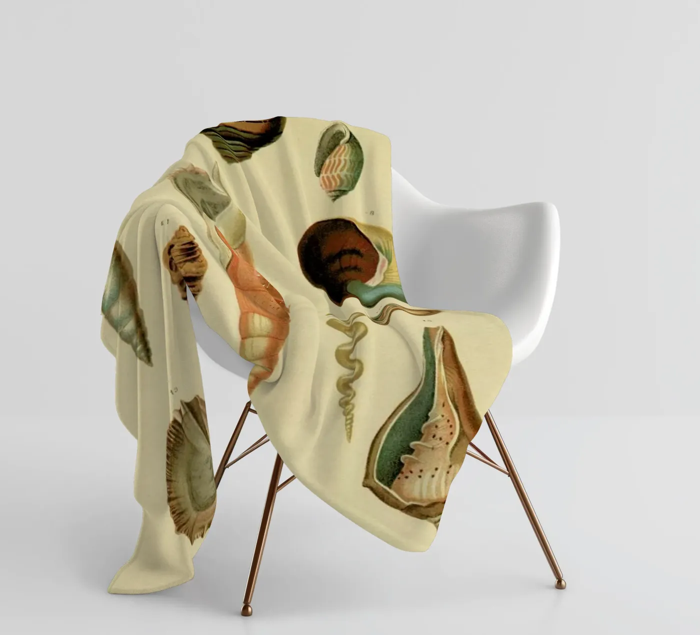 Mollusc Shells fleece blanket by Flora & Fauna