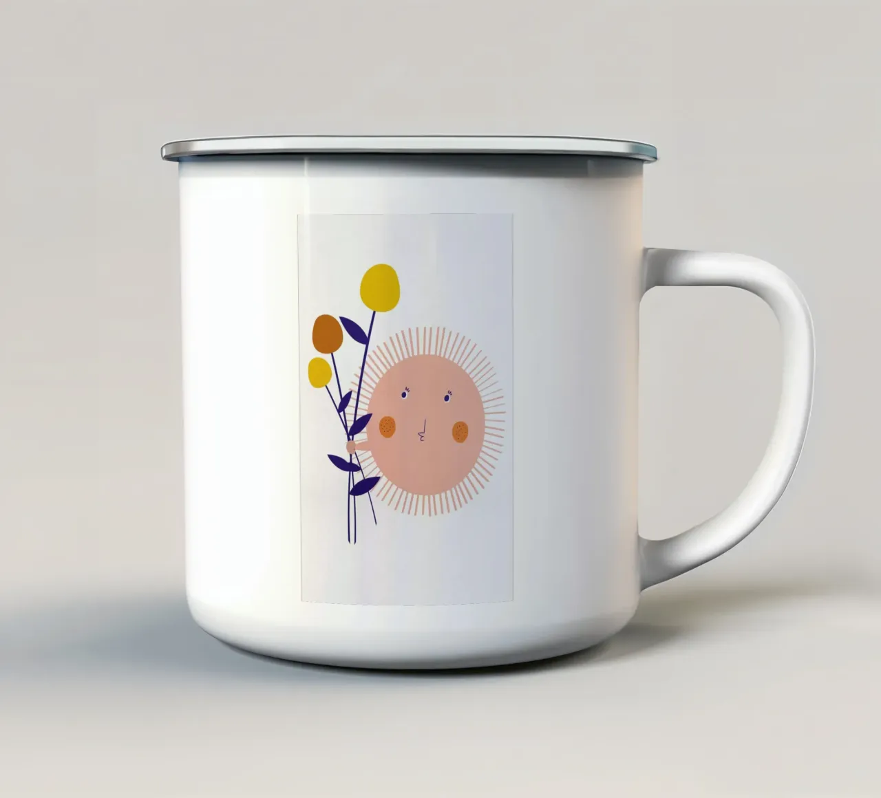 Sunshine Bouquet emaille mok van Little Flourishes