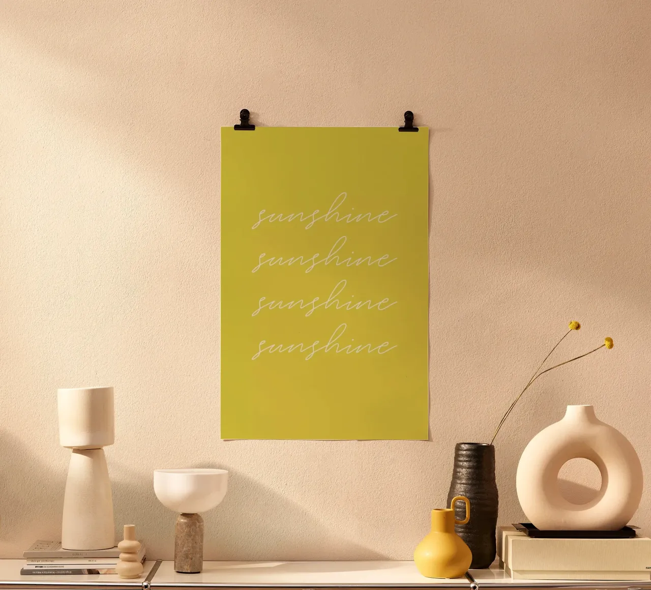 Sunshine poster con telaio in legno da daylight design studio