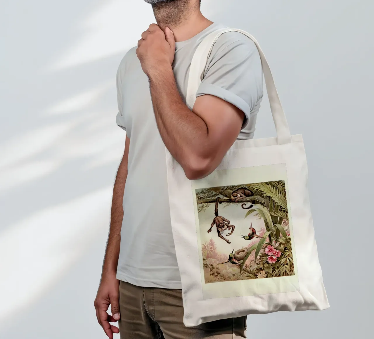 Monkeys borsa in juta da Flora & Fauna