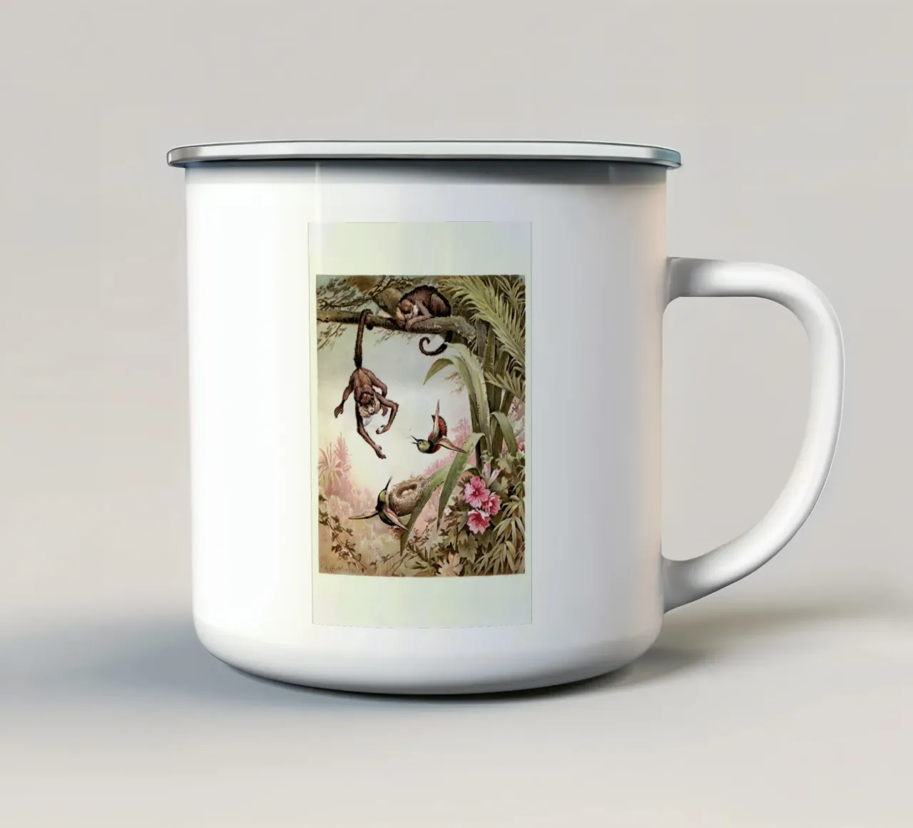 Monkeys tazza in smalto da Flora & Fauna