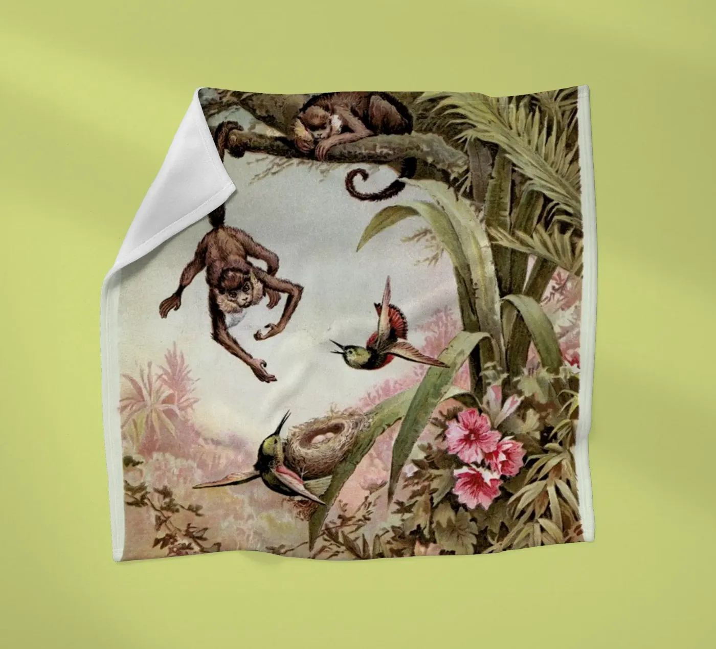Monkeys fleece blanket by Flora & Fauna