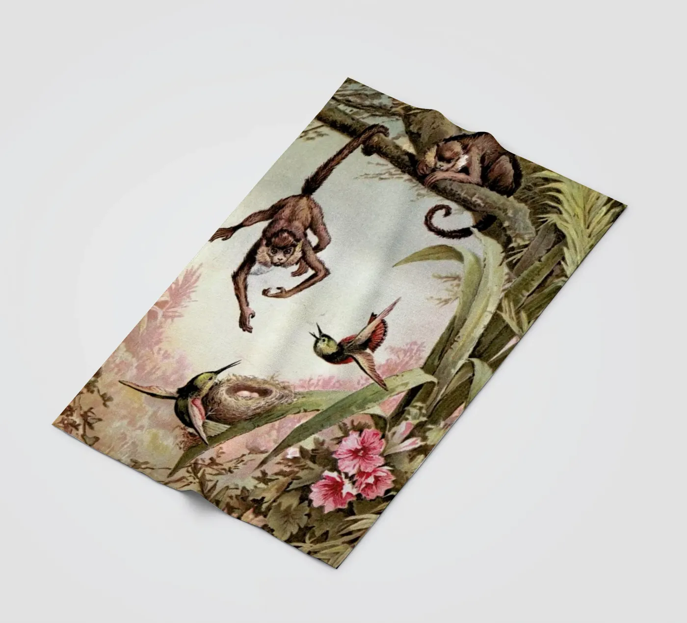 Monkeys fleece blanket by Flora & Fauna