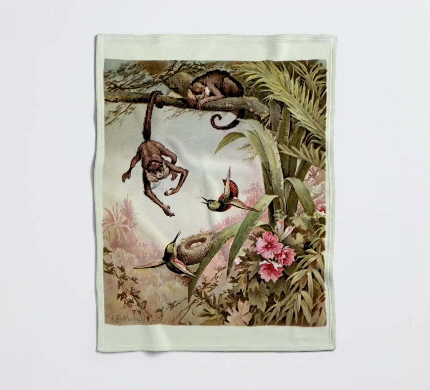 Monkeys fleece blanket by Flora & Fauna