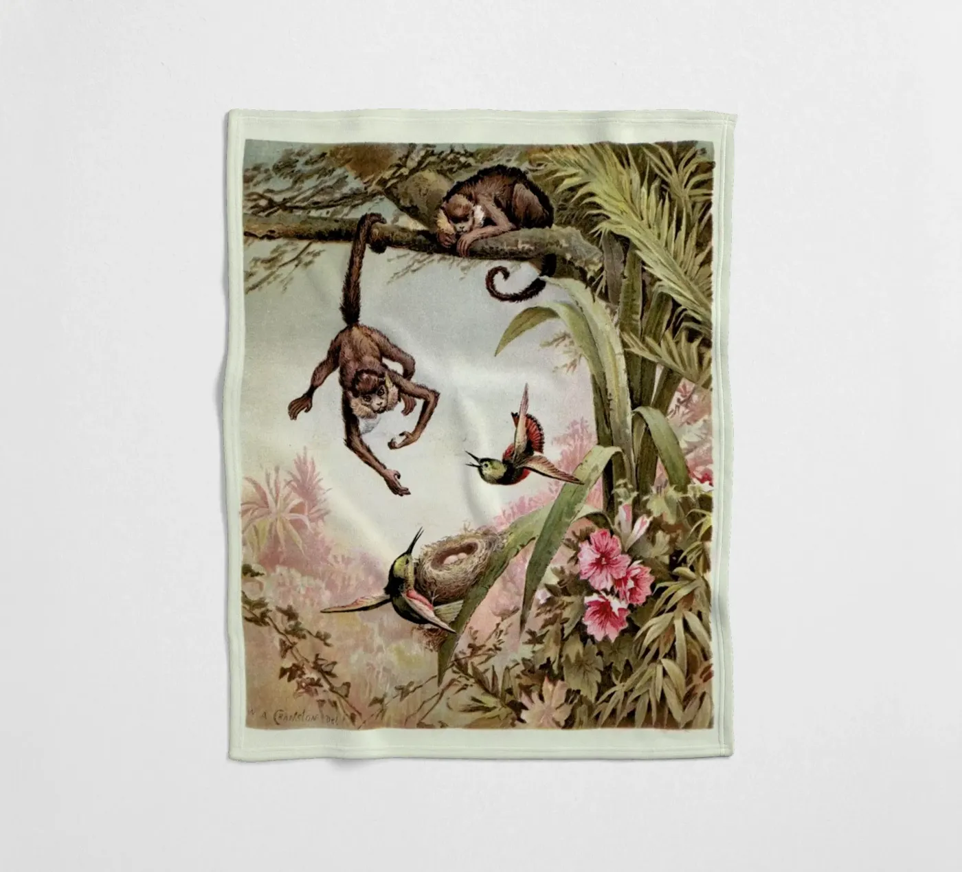 Monkeys fleece blanket by Flora & Fauna