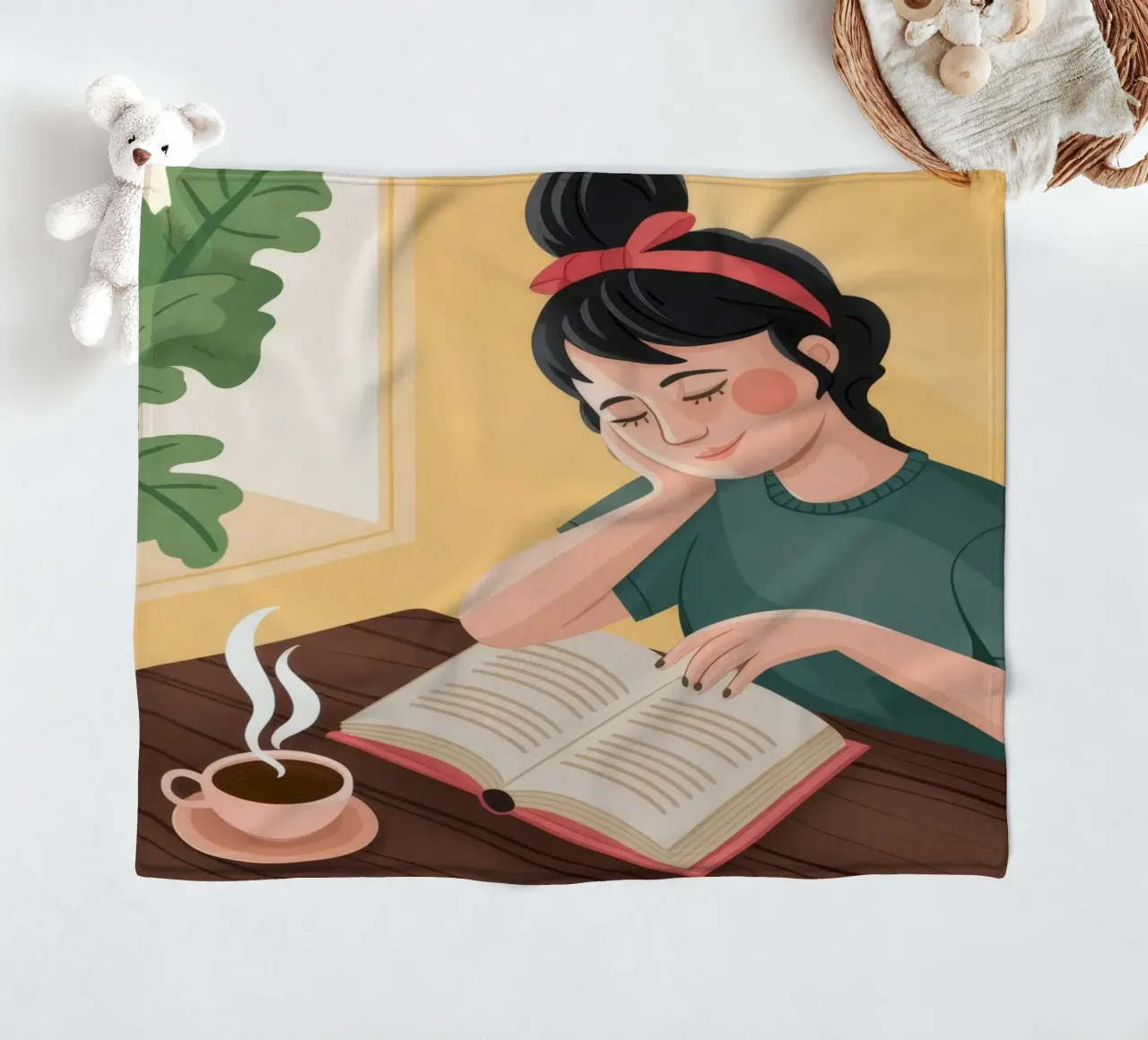 Momento di studio accogliente coperta in pile da Veiled Canvas