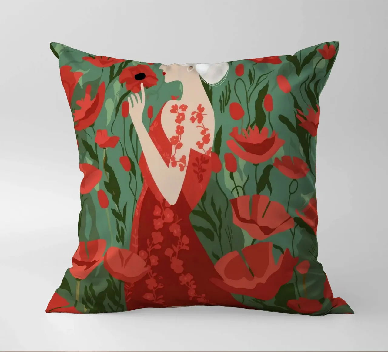 Incantevole eleganza floreale cuscino da Veiled Canvas