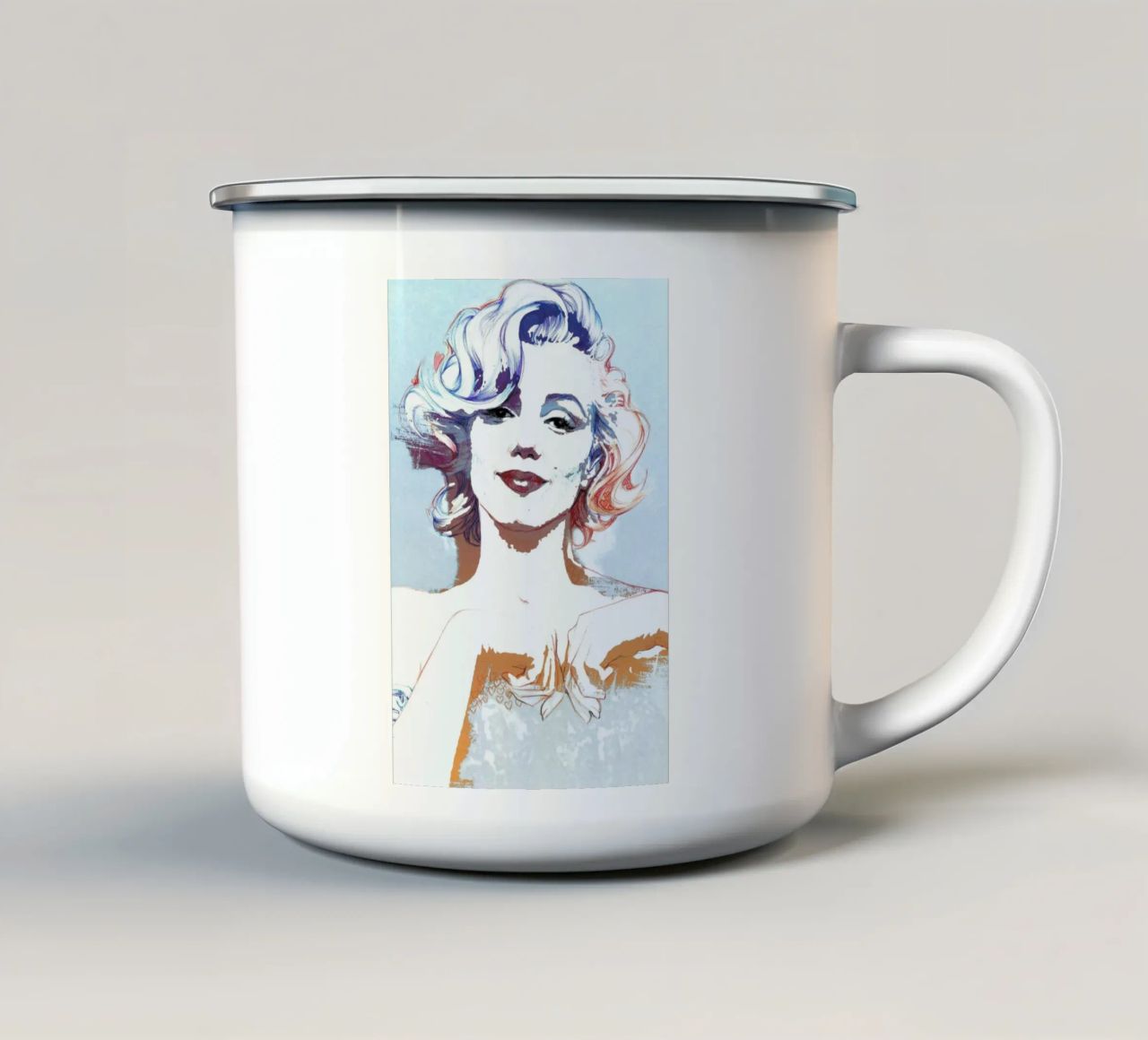 Ritratto artistico di Marilyn Monroe tazza in smalto da Susana Miranda ilustracion
