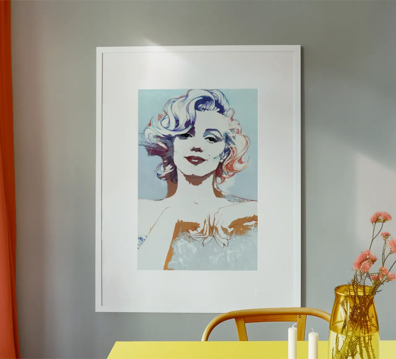 Ritratto artistico di Marilyn Monroe poster con telaio in alluminio da Susana Miranda ilustracion